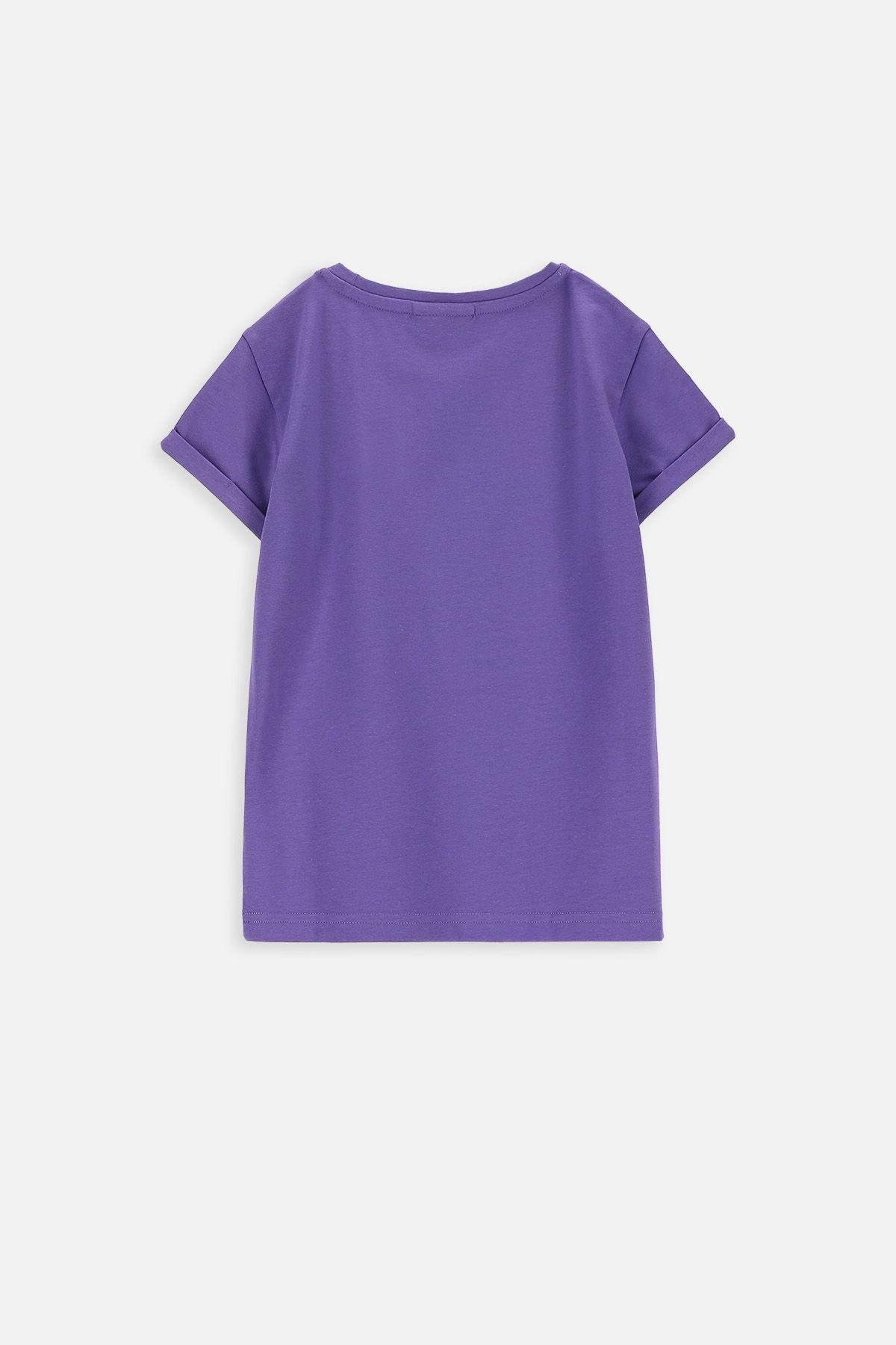T-shirt z krótkim rękawem fioletowy gładki 2219394