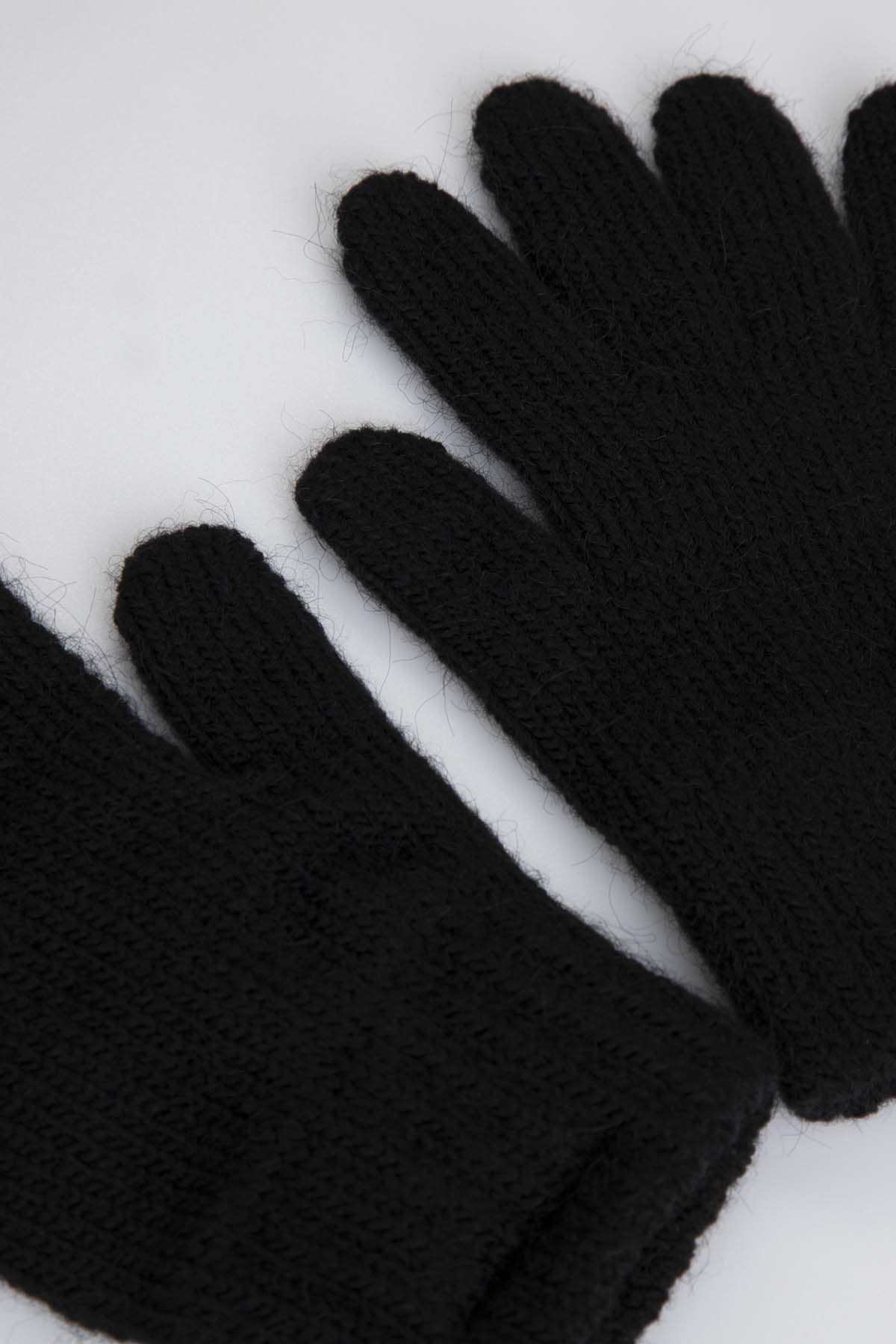 Rękawiczki czarne pojedyncze swetrowe 2227128