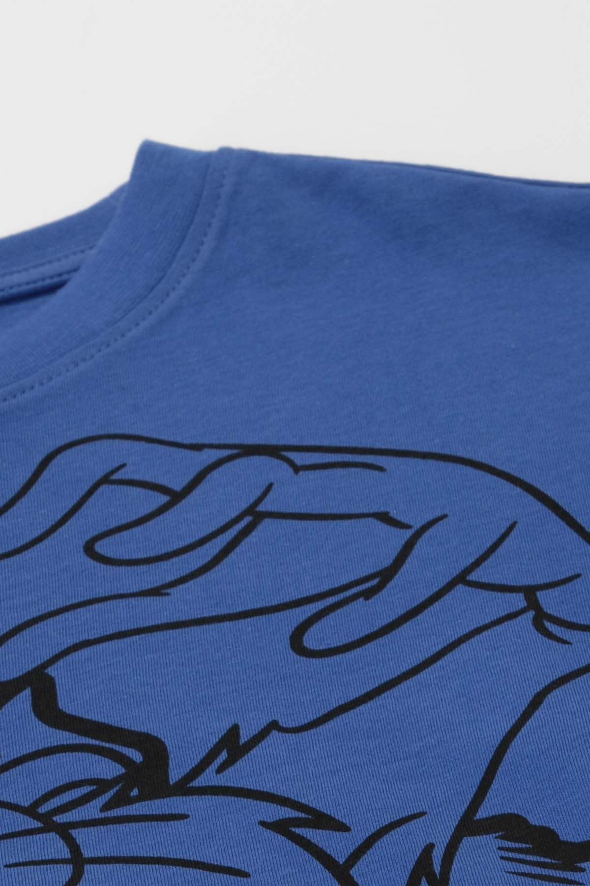 T-shirt z długim rękawem LOONEY TUNES kobaltowy z nadrukiem - Diabeł Tasmański 2225239