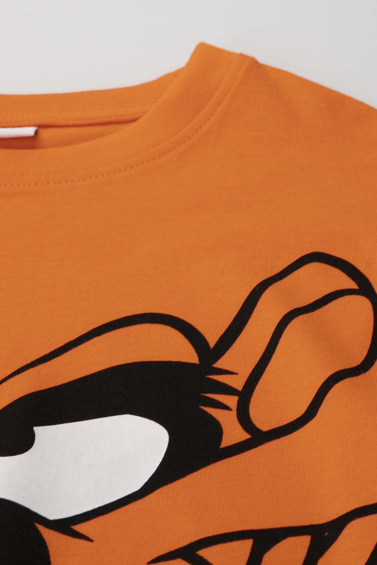 T-shirt z długim rękawem LOONEY TUNES pomarańczowy z nadrukiem - Diabeł Tasmański 2225243