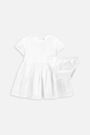 Sukienka tkaninowa biała z koronkowymi wykończeniami 2235496