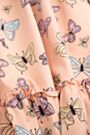Sukienka dzianinowa łososiowa z nadrukiem motyli i tiulowymi falbankami 2236182