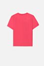 T-shirt z krótkim rękawem w kolorze fuksji z cekinową aplikacją 2234596