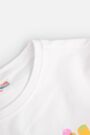 T-shirt z krótkim rękawem biały z nadrukiem i cekinami 2235253