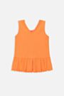 T-shirt bez rękawów pomarańczowy z ozdobną falbanką 2235262