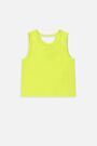 T-shirt bez rękawów limonkowy prążkowany 2235530