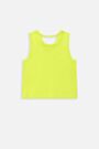 T-shirt bez rękawów limonkowy prążkowany 2235531