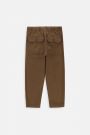Spodnie tkaninowe brązowe z kieszeniami i przeszyciami na nogawkach o fasonie REGULAR 2222001
