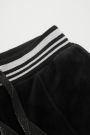 Spodnie dresowe czarne welurowe z szeroką nogawką 2220472
