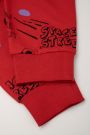 Spodnie dresowe czerwone z printem na całości o fasonie SLIM 2221087