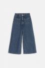 Spodnie jeansowe niebieskie z szeroką nogawką, CULLOTTE 2220113