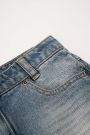 Spódnica jeansowa niebieska z kieszeniami i przetarciami 2220135