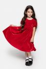 Sukienka tkaninowa czerwona z falbanami 2228923