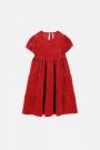 Sukienka tkaninowa czerwona z falbanami 2226378