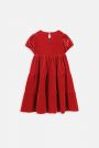 Sukienka tkaninowa czerwona z falbanami 2226379