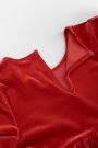 Sukienka tkaninowa czerwona z falbanami 2226381