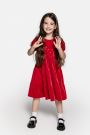 Sukienka tkaninowa czerwona z falbanami 2228924