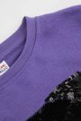 Bluza dresowa fioletowa z aplikacją w kształcie uśmiechu 2218935