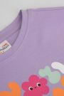 T-shirt z długim rękawem fioletowy z kolorowym nadrukiem 2218761