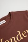 T-shirt z krótkim rękawem brązowy ze złotym napisem 2219570