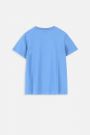 T-shirt z krótkim rękawem niebieski z nadrukiem i napisami 2218131