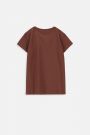 T-shirt z krótkim rękawem brązowy z nadrukiem filiżanki i napisami 2219601