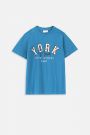 T-shirt z krótkim rękawem niebieski z napisami 2218150