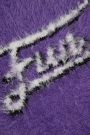 Sweter dzianinowy fioletowy z napisem na przodzie 2220914