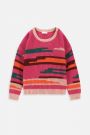 Sweter dzianinowy wielokolorowy z kolorowe paski 2221699