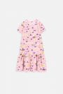 Sukienka dzianinowa z krótkim rękawem HARRY POTTER fioletowa rozkloszowana z nadrukiem na całości 2228310