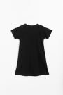 Sukienka dzianinowa czarna o fasonie t-shirtu z nadrukiem z przodu 2157305