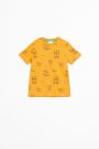 T-shirt z krótkim rękawem pomarańczowe z nadrukiem w napisy 2158580