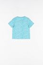 T-shirt z krótkim rękawem niebieski z kolorowym nadrukiem 2158663