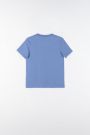 T-shirt z krótkim rękawem niebieski z zabawną aplikacją z przodu 2158785