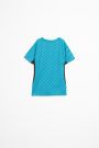 T-shirt z krótkim rękawem sportowy z kolorowym nadrukiem i wstawkami z siateczki 2159389