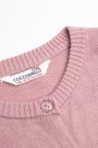 Sweter rozpinany różowy z brokatowymi guzikami 2160656