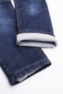 Spodnie jeansowe z modnymi przeszyciami i efektem sprania o fasonie REGULAR 2194283