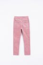 Spodnie tkaninowe w kolorze różowym z ozdobnymi falbankami 2194316
