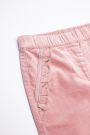 Spodnie tkaninowe w kolorze różowym z ozdobnymi falbankami 2194317