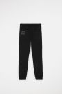 Spodnie dresowe czarne z wiązaniem w pasie o fasonie SLIM 2111569