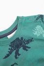 Bluza dresowa zielona z nadrukiem w dinozaury 2113399