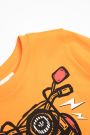 T-shirt z długim rękawem pomarańczowy z nadrukiem motoru 2114573