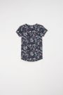 T-shirt z krótkim rękawem wielokolorowy z nadrukiem w kwiaty 2115545