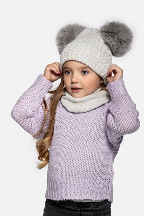 Czapka zimowa dziewczęca z bawełnianą podszewką